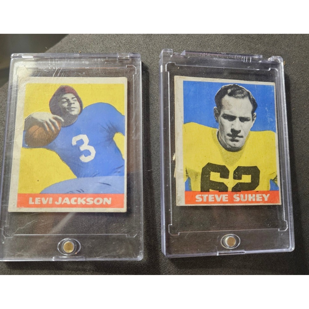 1948 Leaf Football Levi Jackson 5 Steve Suhey 62 Vintage Trading Card Lot 2pc